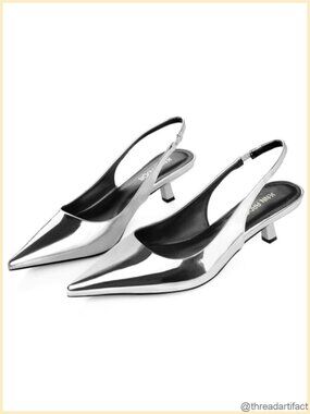Women's Pointed Toe Slingback Kitten Heels Dress Pumps